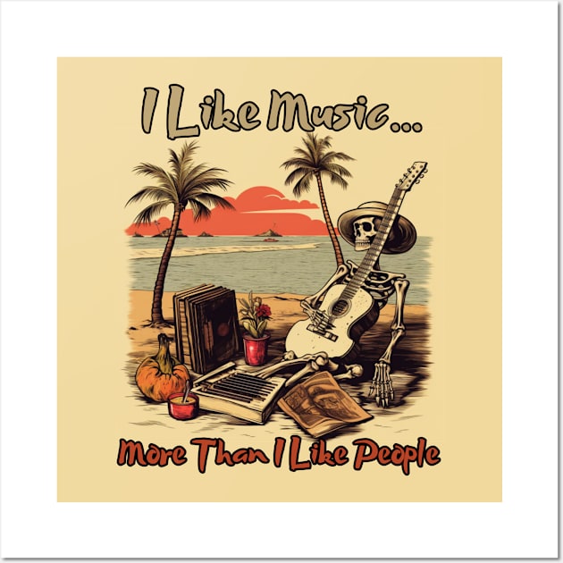 I like music more than people, desert island Wall Art by Pattyld